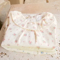 apprendre à coudre une blouse fille en satin de coton fleuri avec un kit couture