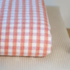 flanelle carreaux orange et écru