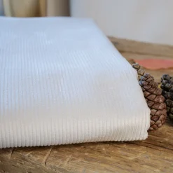 tissu velours coton côtelé écru