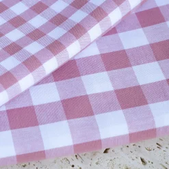 coton vichy rose grands carreaux