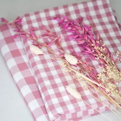 tissu coton vichy rose grands carreaux