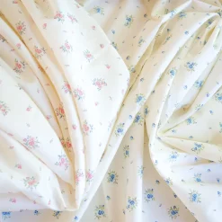 Satin fleurs roses ou fleurs bleues