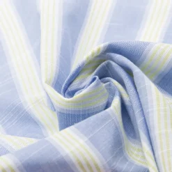 tissu bleu et jaune à rayures