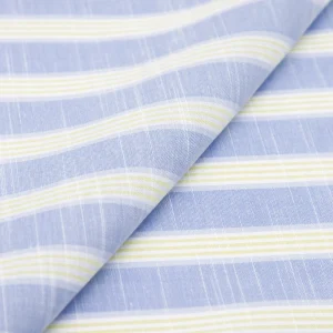 tissu rayé jaune et bleu