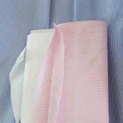 rayures roses et popeline blanche