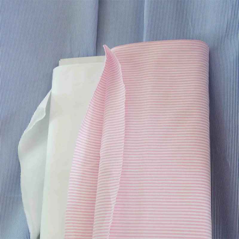 rayures roses et popeline blanche