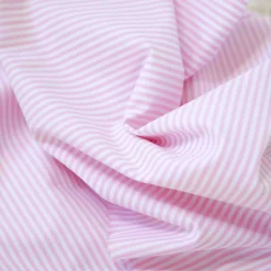tissu coton à rayures roses et blanches
