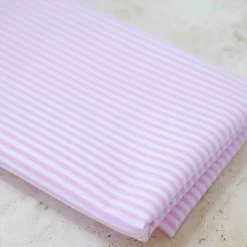 coton tissé rayures roses et blanches