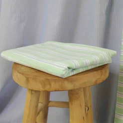 tissu coton rayures vertes et bleues