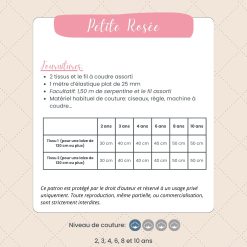 patron jupe reversible fournitures bleu macaron