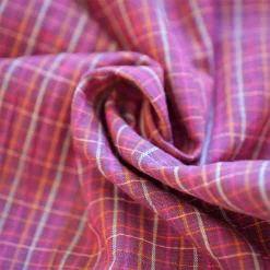 tissu carreaux prune