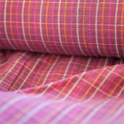tissu carreaux prune 4 bleu macaron