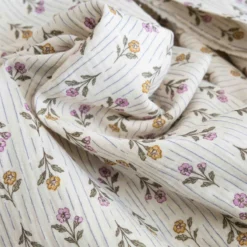 double gaze fleurs écru