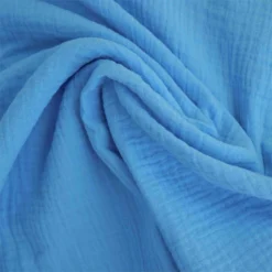 double gaze coton bleu azur