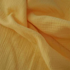 tissu double gaze jaune coton bio