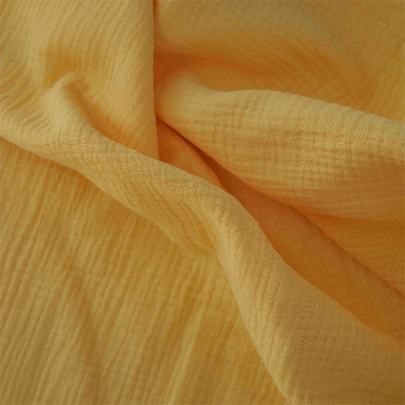 Double gaze coton jaune 4 tissu double gaze jaune coton bio