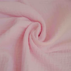 Double gaze rose poudré 8 tissu double gaze coton rose poudré