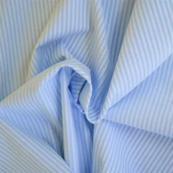 tissu coton rayures bleues